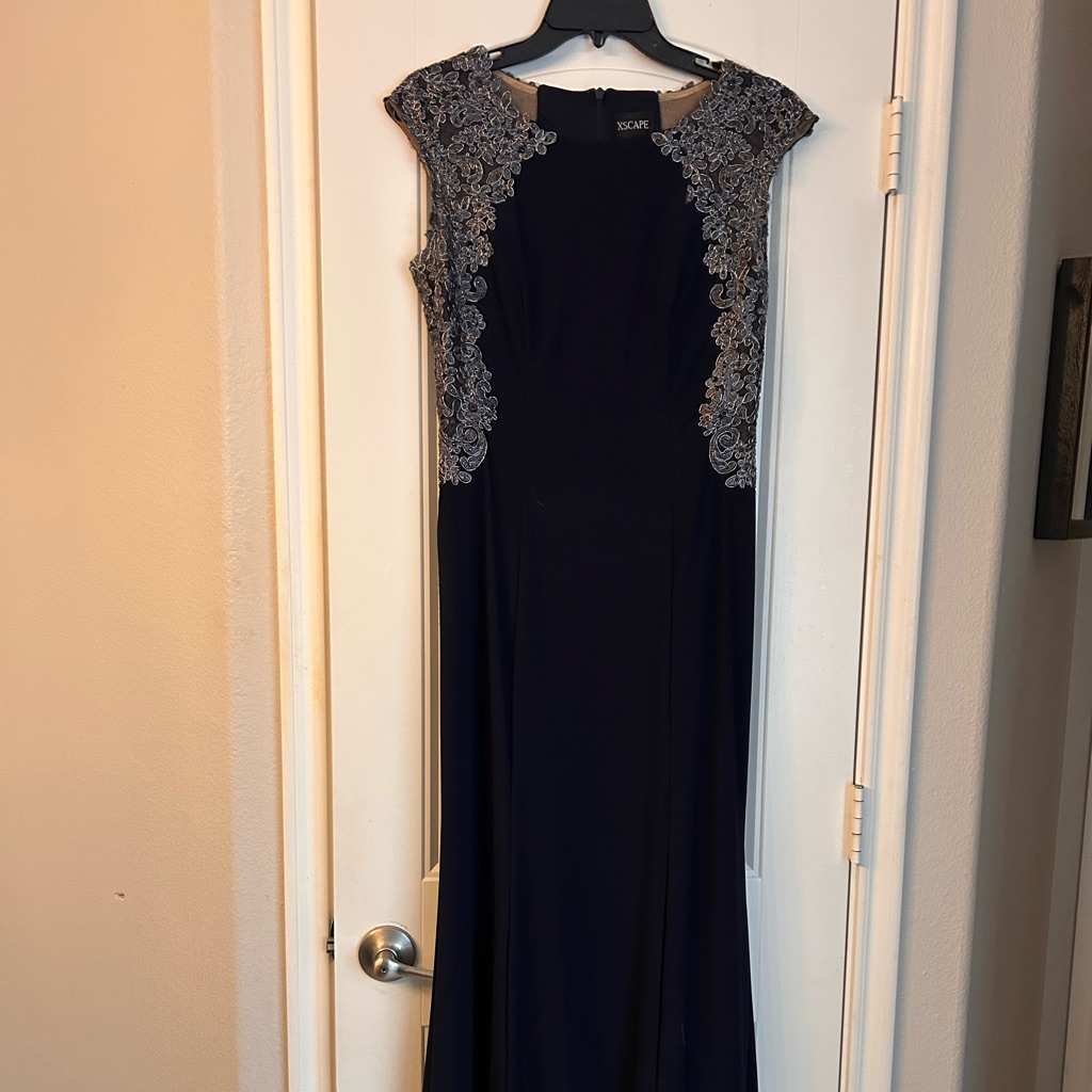 Blue And Silver Maxi Gown